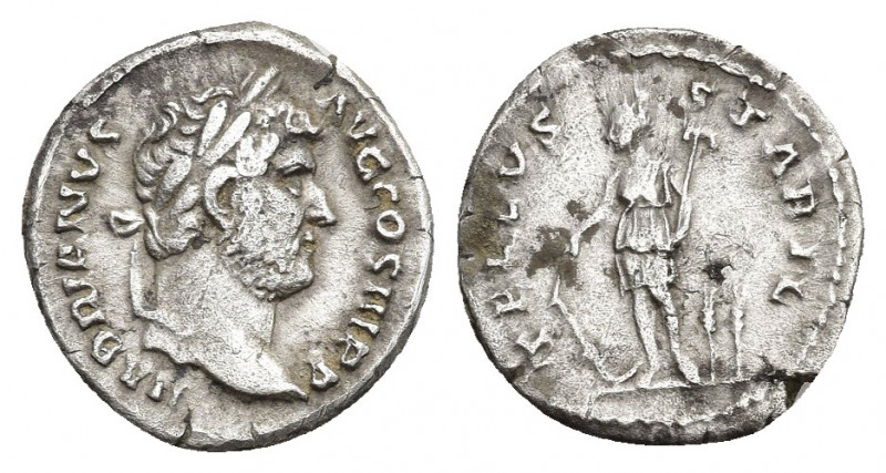 HADRIAN (117-138 AD). AR, Denarius. Rome.
Obv: HADRIANVS AVG COS III P P.
Laur...