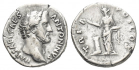 ANTONINUS PIUS (Caesar, 138). Denarius. Rome.
Obv: IMP T AEL CAES ANTONINVS.
Head of Antoninus Pius, right.
Rev: TRIB POT COS.
Pietas veiled, stan...