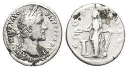 ANTONINUS PIUS (138-161 AD). AR, Denarius. Rome.
Obv: ANTONINVS AVG PIVS P P TR P XII.
Laureate head of Antoninus Pius, right.
Rev: COS IIII.
Salu...