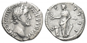 ANTONINUS PIUS (138-161). Denarius. Rome.
Obv: ANTONINVS AVG PIVS P P TR P XII.
Laureate head right.
Rev: COS IIII.
Salus standing left, feeding s...