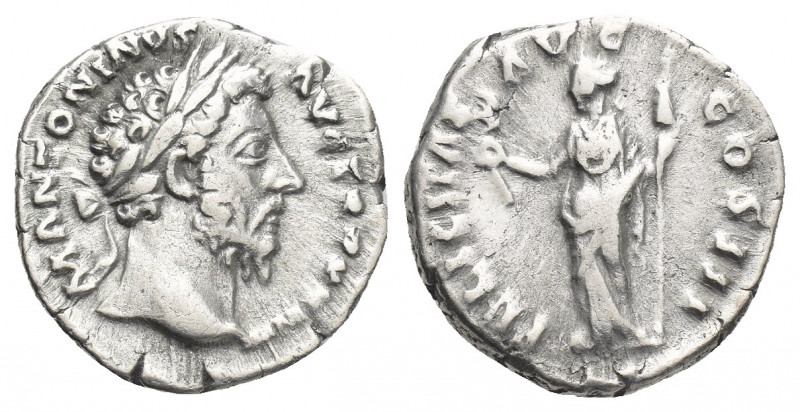 MARCUS AURELIUS (161-180 AD). AR, Denarius. Rome.
Obv: M ANTONINVS AVG TR P X[…...