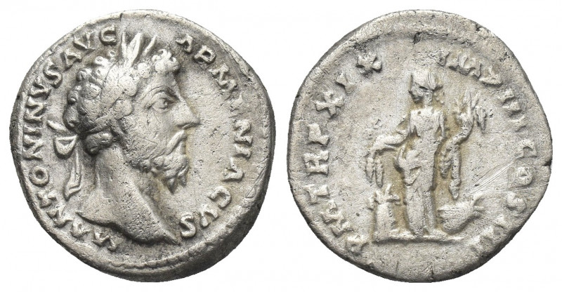 MARCUS AURELIUS (161-180 AD). AR, Denarius. Rome.
Obv: M ANTONINVS AVG ARMENIAC...