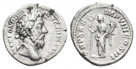 MARCUS AURELIUS (161-180 AD). AR, Denarius. Rome.
Obv: M ANTONINVS AVG GERM SARM.
Laureate head of Marcus Aurelius, right.
Rev: TR P XXXI IMP VIII ...