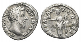 Marcus Aurelius (161-180 AD). AR, Denarius. Rome.
Obv: M ANTONINVS AVG TR P XXIII.
Laureate head of Marcus Aurelius; laureate, right.
Rev. LIBERAL ...