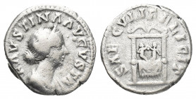 FAUSTINA II (Augusta, 147-175). As. Rome.
Obv: FAVSTINA AVGVSTA.
Bust of Faustina II, hair waved and draped, right.
Rev: SAECVLI FELICIT.
Draped t...
