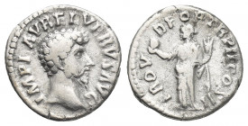 LUCIUS VERUS (161-169). Denarius. Rome.
Obv: IMP L AVREL VERVS AVG.
Head of Lucius Verus, right.
Rev: PROV DEOR TR P II COS II.
Providentia draped...