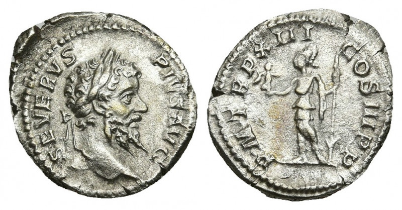 SEPTIMIUS SEVERUS (193-211 AD). AR, Denarius
Obv: SEVERVS-PIVS AVG.
Laureate h...