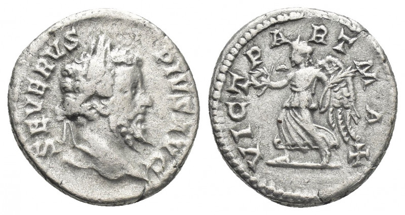 SEPTIMIUS SEVERUS (202-210 AD). AR, Denarius. Rome.
Obv: SEVERVS PIVS AVG.
Hea...