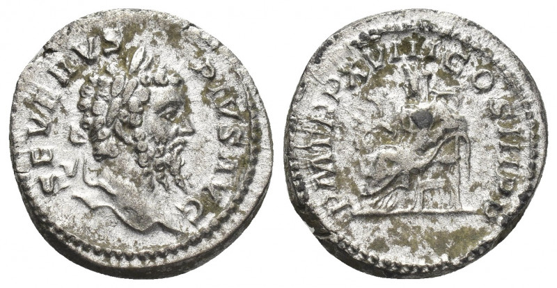 SEPTIMIUS SEVERUS (193-211 AD). AR, Denarius. Rome.
Obv: SEVERVS PIVS AVG.
Hea...