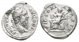 SEPTIMIUS SEVERUS (193 – 211 AD). AR, Denarius. Rome.
Obv: SEVERVS PIVS AVG BRIT.
Laureate head of Septimius Severus, right.
Rev: VICTORIAE BRIT.
...
