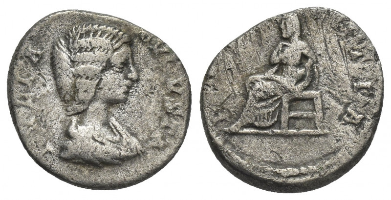 JULIA DOMNA (Augusta, 193-217). AR, Denarius. Rome.
Obv: IVLIA [A]VGVSTA.
Drap...