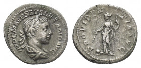 SEVERUS ALEXANDER. (222-228 AD). AR, Denarius. Rome.
Obv: IMP C M AVR SEV ALEXAND AVG.
Laureate and draped bust of Severus Alexander, right
Rev: PR...