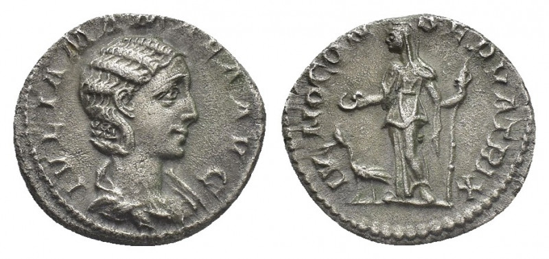 JULIA MAMAEA (Augusta, 222-235). Denarius. Rome.
Obv: IVLIA MAMAEA AVG.
Bust o...