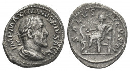 MAXIMINUS THRAX (235-238 AD). AR, Denarius. Rome.
Obv: IMP MAXIMINVS PIVS AVG.
Bust of Maximinus I, laureate, draped, cuirassed, right
Rev: SALVS A...