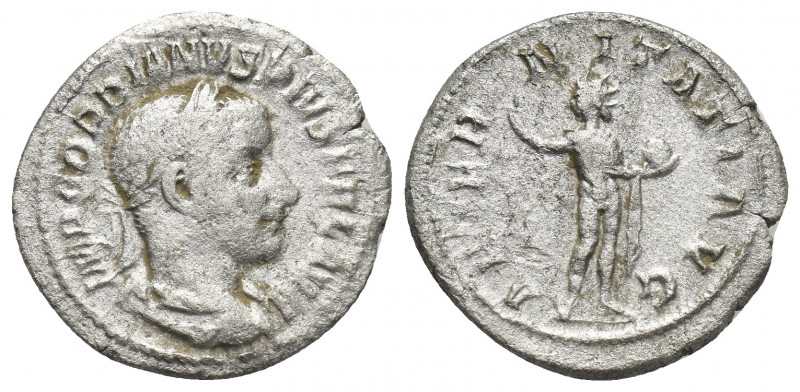 GORDIAN III (238-244). AR, Denarius. Rome.
Obv: IMP GORDIANVS PIVS FEL AVG.
Ra...