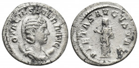 OTACILIA SEVERA (Augusta, 244-249 AD). AR, Antoninianus. Rome.
Obv: OTACIL SEVERA AVG.
Diademed and draped bust of Otacilia Severa, right; set on cr...