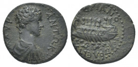 THRACE. Hadrianopolis. Caracalla as Caesar (196-198). AE
Obv.: Κ Μ ΑΥΡ ΑΝΤΩ Κ.
Bare-headed bust of Caracalla (youthful) wearing cuirass and paludame...