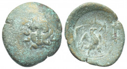 MYSIA. Parion. C. 3rd-1st Century BC. AE
Obv.: Head of Medusa facing.
Rev.: Eagle standing r. Illegible legend and monograms.
SNG France, 1404; SNG...
