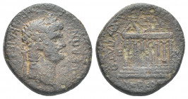 IONIA. Ephesos. Nero (54-68 AD). M. Acilius Aviola; Aichmokles, magistrate. AE.
Obv: ΝΕΡΩΝ ΚΑΙΣΑΡ.
Laureate head of Nero, right.
Rev: ΑΟΥΙΟΛΑ ΑΝΘΥΠ...