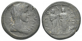 LYDIA. Tripolis. Pseudo-autonomous, the Antonines. AE
Obv.: ΒΟΥΛΗ.
Veiled, laureate-headed and draped bust of the Boule, r.
Rev.: ΤΡΙΠΟΛΕΙΤΩΝ.
To ...