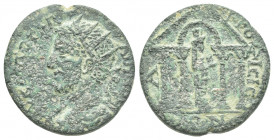 CARIA. Aphrodisias-Plarasa. Gallienus (253-268). AE.
Obv.: AΥ KAI ΠO ΓAΛΛIHNO[C].
Radiate, draped and cuirassed bust of Gallienus, l.
Rev.: AΦΡOΔIC...