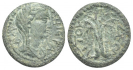 CARIA. Attouda. Pseudo-autonomous (3rd century). AE
Obv.: ΙΕΡΑ ΒΟVΛΗ.
Veiled and draped bust of the Boule, r.
Rev.: ΑΤΤΟΥΔΕΩΝ.
Tree; altar to r.
...