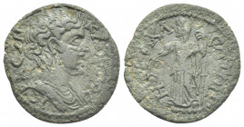 CARIA. Heraclea Salbace. Pseudo-autonomous (c. 100-218). AE
Obv.: ΙΕΡΑ ϹΥΝΚΛΗΤΟϹ.
Draped bust of the Senate (youthful), r.
Rev.: ΗΡΑΚΛΕΩΤΩΝ.
Tyche...