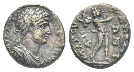 PHRYGIA. Apameia. Hadrian (117-138). AE.
Obv: AY K[AI TP AΔPI]ANOC.
Laureate, draped and cuirassed bust right.
Rev: A[ΠAME]ΩN / MAPCYAC.
Marsyas s...