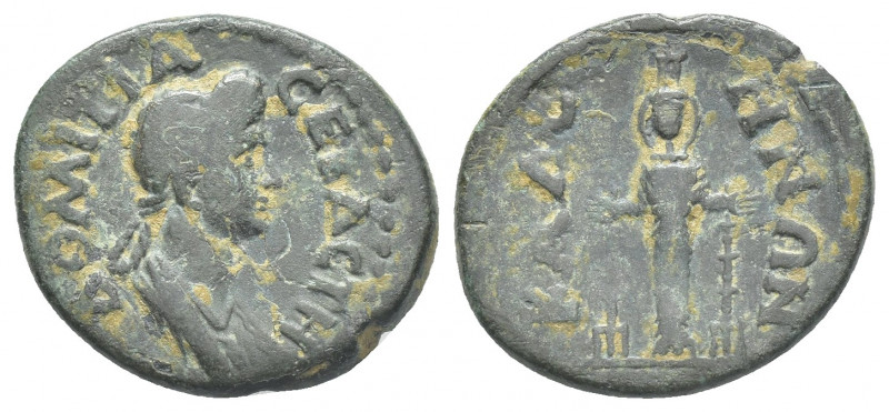 PHRYGIA. Cadi. Domitia (Augusta, 81-96). AE
Obv: ΔΟΜΙΤΙΑ ϹƐΒΑϹΤΗ.
Draped bust ...