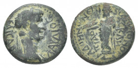 PHRYGIA. Cadi. Claudius (c. AD 50-54). AE
Obv.: ΚΛΑΥΔΙΟϹ ΚΑΙϹΑΡ.
Laureate head of Claudius, r.
Rev.: EΠΙ ΜEΛΙΤΩΝΟϹ ΑϹΚΛΗΠΙΑ(ΔΟΥ) ΚΑΔΟΗΝΩΝ.
Zeus st...