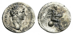 CAPPADOCIA, Caesarea. Nero (54-68 AD). Hemidrachm.
Obv: Laureate head of Nero, right.
Rev: Nike seated right on globus, holding wreath.
RPC Online,...