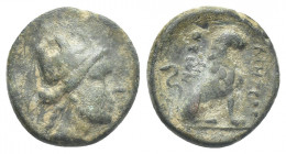 GALATIA, Pessinos. Late 1st century BC. AE.
Obv: Turreted head of Tyche right.
Rev: ΜΗΤΡΟΣ ΘΕΩΝ.
Lion seated right.
SNG BN 2565–8; HGC 7, 769.
Co...