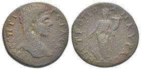GALATIA. Ancyra. Geta (209-211). AE.
Obv: AV KA Π CEΠ ΓΕTAC AVΓ.
Laureate head of Geta, right.
Rev: MHTΡΟΠΟ ANKVΡAC.
Tyche standing facing, head l...