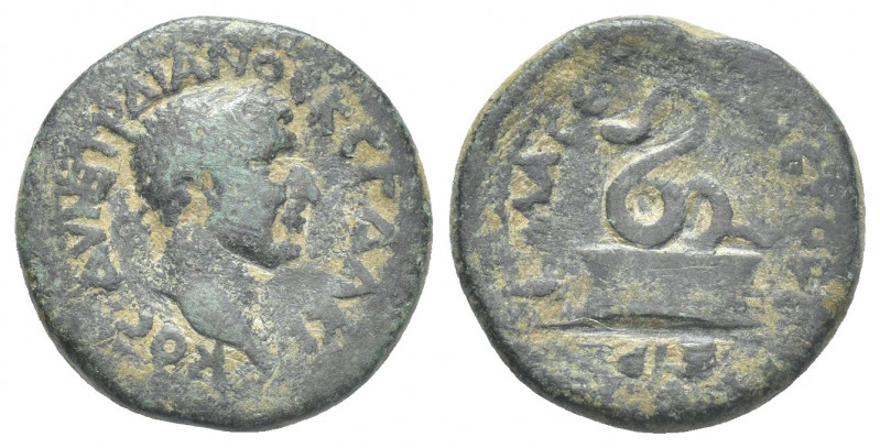 ASIA MINOR, Uncertain Mint.
Obv: Emperor's head of right, laureate.
Rev: Snake...