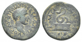 ASIA MINOR, Uncertain Mint.
Obv: Emperor's head of right, laureate.
Rev: Snake on altar.
Condition: VF.
Weight: 5.18 g.
Diameter: 19 mm.