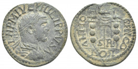 PISIDIA. Antioch. Philip I (AD 244-249). AE.
Obv: IMP M IVL PHILIPPVS A.
Bust of Philip I; radiate, draped and cuirassed, right.
Rev: ANTIO-CHI CO-...