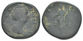 FAUSTINA SENIOR, wife of Antoninus Pius, (died, 151 AD), AE Sestertius,
Obv: Draped bust right, around DIVA FAVSTINA.
REV: Ceres standing front, hea...