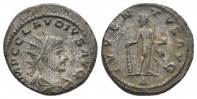 CLAUDIUS II GOTHICUS (268-270). Antoninianus. Antioch.
Obv: IMP C CLAVDIVS AVG.
Radiate, draped and cuirassed bust right.
Rev: IVVENTVS AVG / Δ.
H...