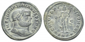 MAXIMIAN (286-305 AD). Follis. Antioch.
Obv: IMP C M A MAXIMIANVS P F AVG.
Laureate head of Maximian, right.
Rev: GENIO POPVLI ROMANI / ANT✷.
Geni...