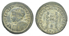 CONSTANTINE I 'THE GREAT' (307/310-337 AD). Follis. Siscia.
Obv: IMP CONSTANTINVS AVG.
Helmeted and cuirassed bust left, holding spear and shield.
...