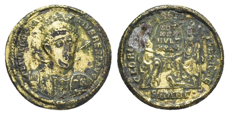 CONSTANTIUS II (337-361). Fourreé Gold Solidus. Antioch.
Obv: FL IVL CONSTAN-TI...