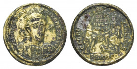 CONSTANTIUS II (337-361). Fourreé Gold Solidus. Antioch.
Obv: FL IVL CONSTAN-TIVS PERP AVG (Flavius Iulius Constantius Perpetuus Augustus.)
Diademed...