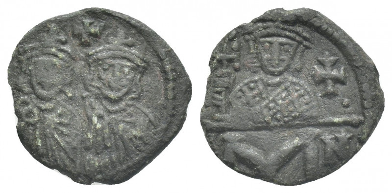 CONSTANTINE V COPRONYMUS with LEO IV and LEO III (741-775 AD). Follis, Constanti...