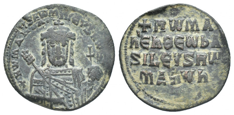 CONSTANTINE VII PORPHYROGENITUS with ROMANUS I (913-959 AD). Follis, Constantino...