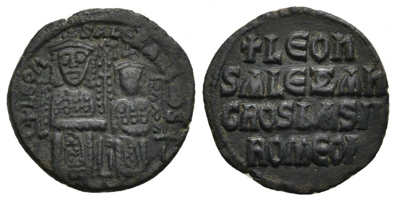 LEO VI THE WISE (886-912 AD). Follis, Constantinople.
Obv: + LEOn S ALE[X]A[nGR...