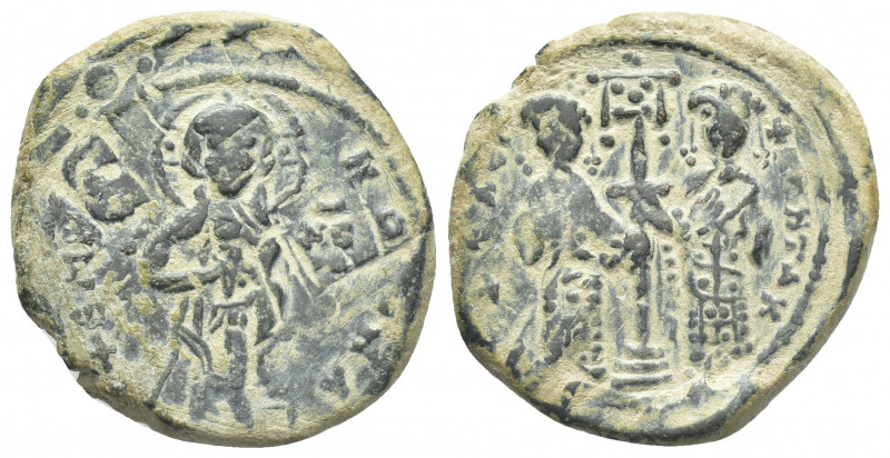 Constantine X Ducas, with Eudocia (1059-1067 AD) Follis, Constantinople. Overstr...