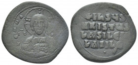 ANONYMOUS FOLLES. Class A2.5 Attributed to Basil II & Constantine VIII (976-1025 AD). Follis, Constantinople.
Obv: + ЄMMA [NOVHΛ] / IC – X[C].
Bust ...