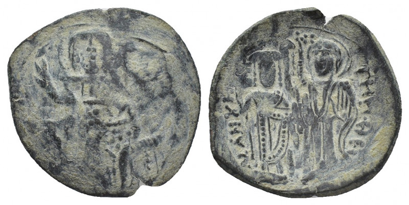 MANUEL I COMNENUS (1167-1183 AD). Aspron Trachy Nomisma, Constantinople.
Obv: I...