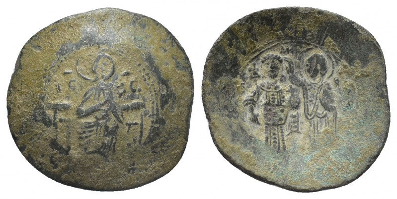 MANUEL I COMNENUS (1143-1180 AD) BI Aspron Trachy, Constantinople
Obv: Christ P...
