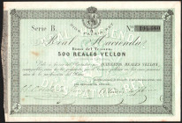 Bono Real Carlista de 500 reales de vellón. Segunda guerra carlista. Fechado en Bayona el 1 de noviembre de 1873. E211 (700€). Leves descuidados en ma...